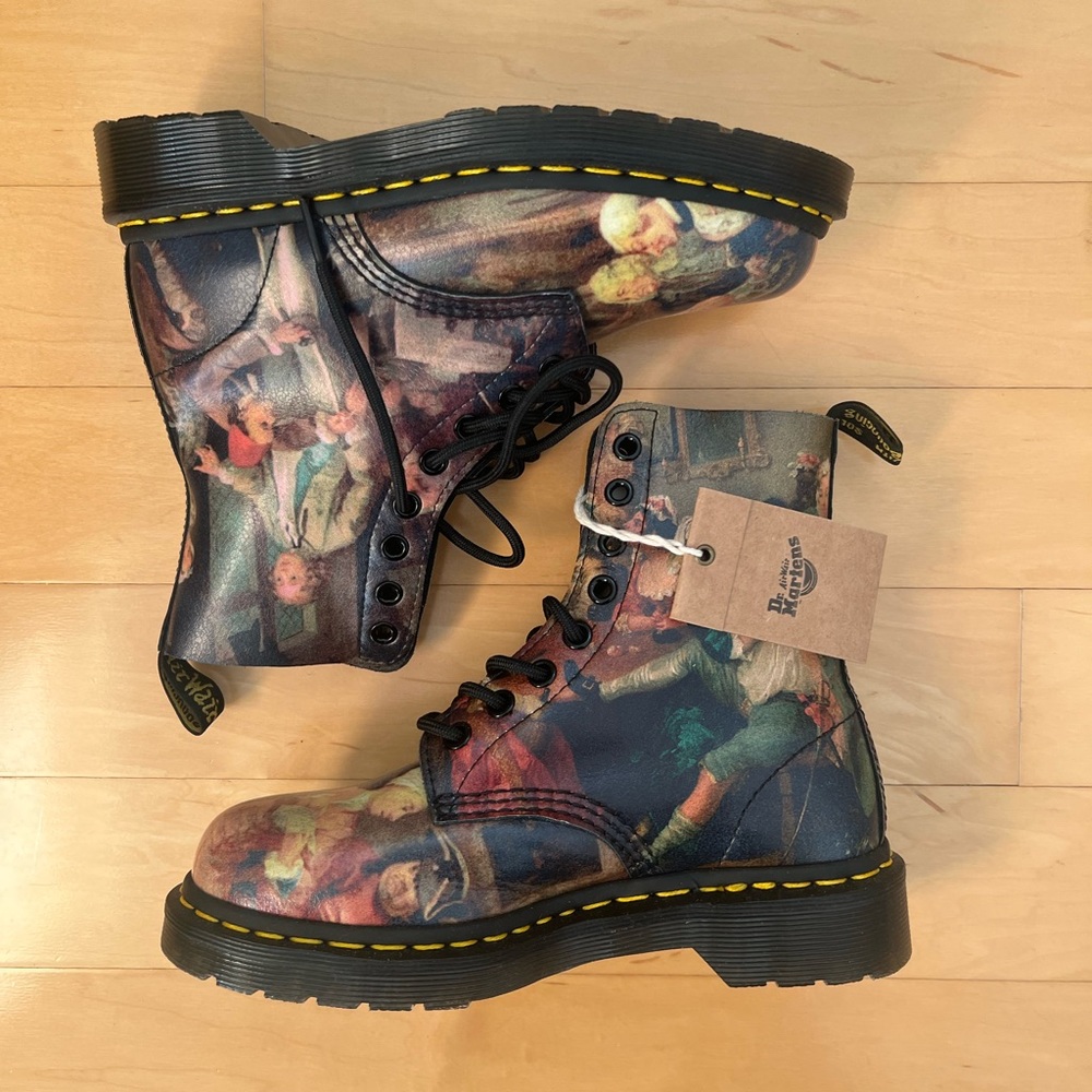 one of a kind “Painted” Hogarth Doc Martens